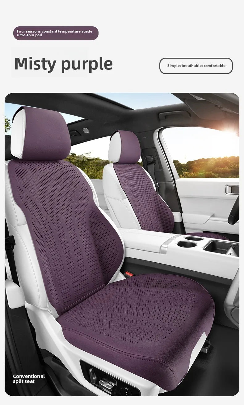High Quality Perforated Suede Leather Universal Car Seat Full Cover Breathable Luxury SUV Sedan Protection Car Seat Full Cover