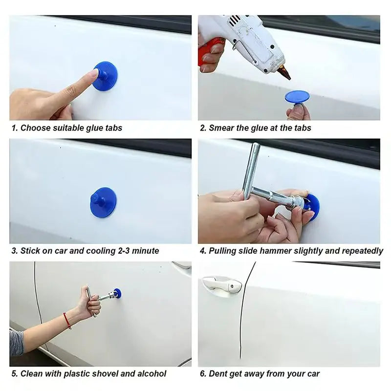 Auto Paintless Dent Repair Tools EU glue gun T-shaped Puller for Cars Vehicle Dent Remover Auto Hail Repair Accessories CM World