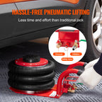 SucceBuy Triple Bag Air Jack 3 Ton (6600 lbs) Capacity Portable Pneumatic Car Jacks Heavy Duty & Quick Lifting for Garage Repair CM World