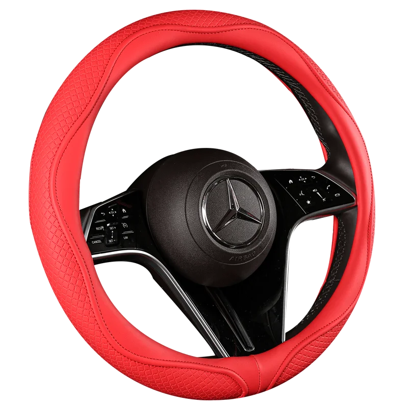 Car Anti-Slip Leather Steering Wheel Cover Universal Car Steering Wheel Protective Cover Fashion Style 38cm Sport Style Cool CM World
