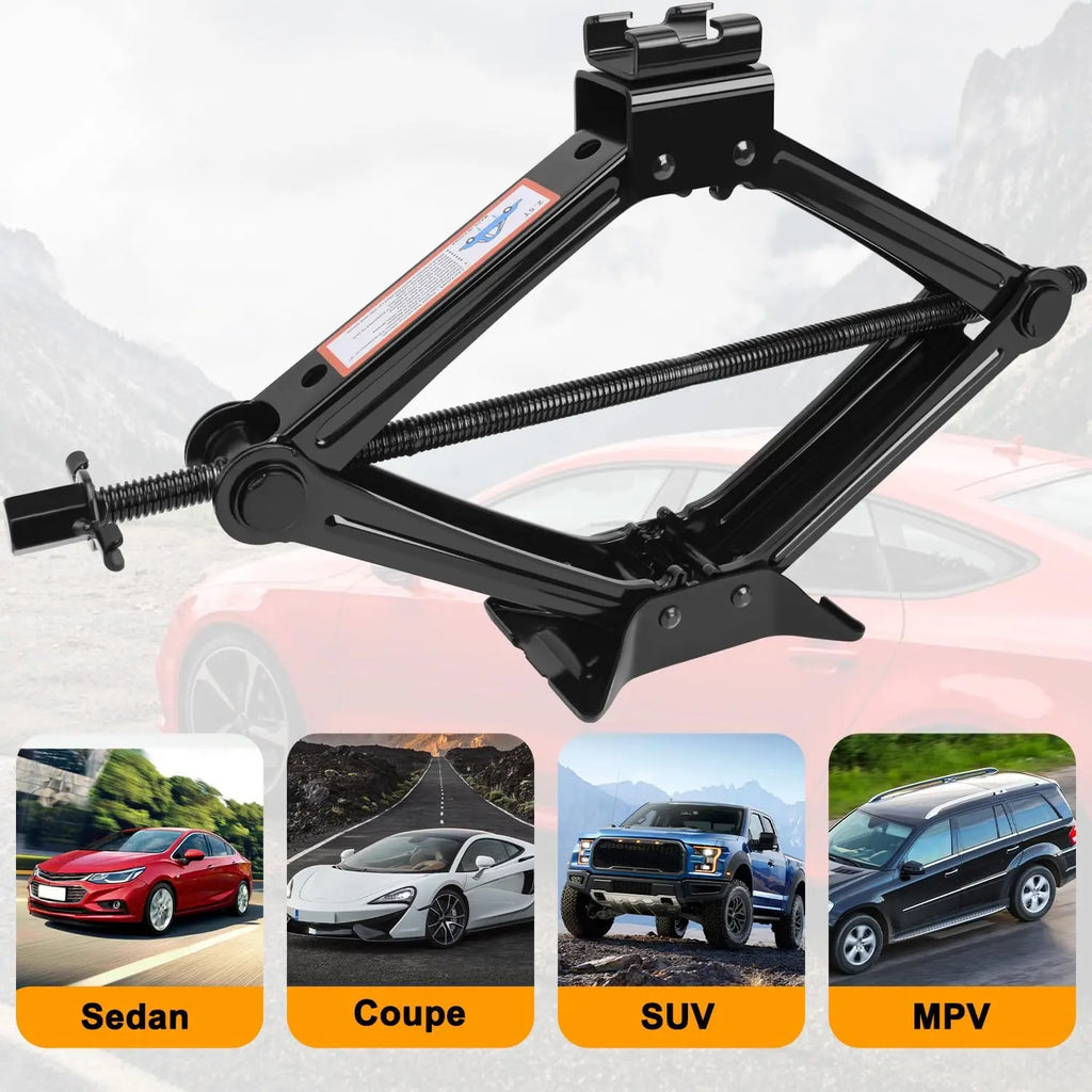 2.5 Ton Car Jack Kit Scissor Jack 5511 lbs Tire Jack Tool Universal Car Emergency Kit with Lug Wrench Tire Changing for Car SUV CM World
