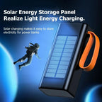Lenovo 200000mAh Solar Jump Starter Big Capacity Built-in Cables External Battery LED Light For iPhone Huawei Xiaomi 2026