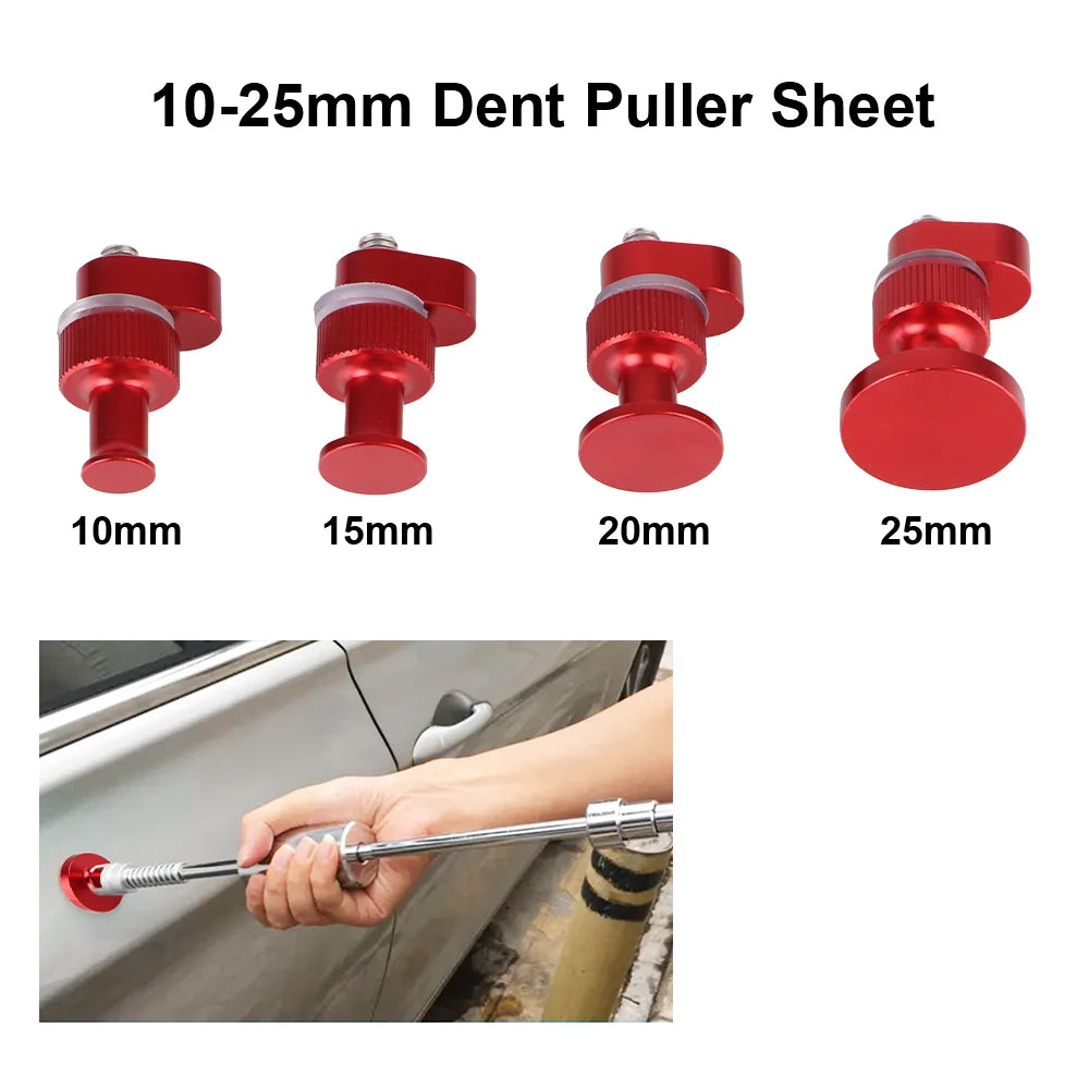 Car Dent Puller Repair Kit-T Bar Dent Tool with 4pcs Heavy-Duty Aluminum Alloy Pull Tabs  for Auto Body Paintless Dent Removal CM World