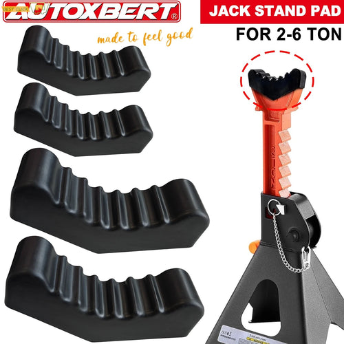 2PCS Universal Car Rubber Slotted Jack Stand Pad Lift Pads Adapter Repair Tool 3 / 6 Ton Frame Stand Rail Pinch Adaptor Black CM World