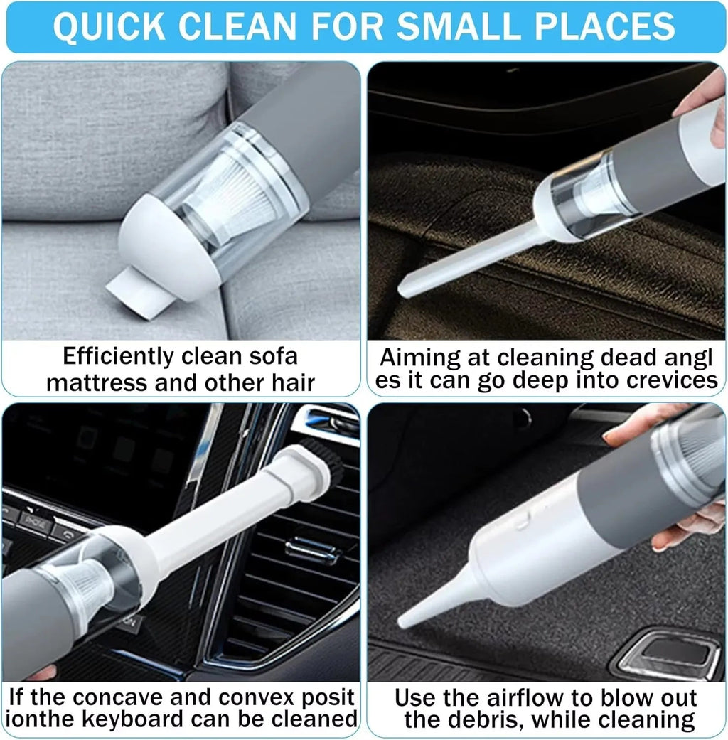 Handheld Vacuum Portable Auto Vacuum Cleaner Mini Wireless Car Vacuum Cleaner Dust Buster Rechargeable for Car Home Office Car Mobile World