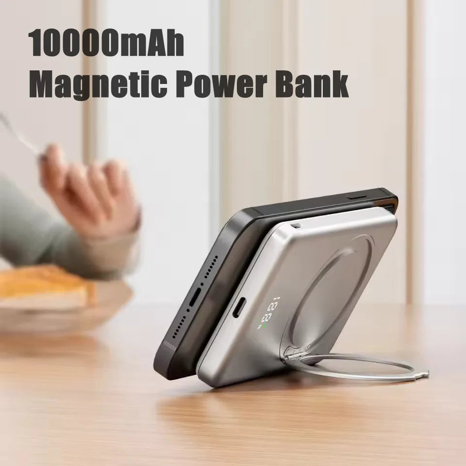 Magnetic Power Bank 10000mAh Wireless Fast Charger Stand  For MagSafe Powerbank Portable External Battery For iPhone Samsung Car Mobile World