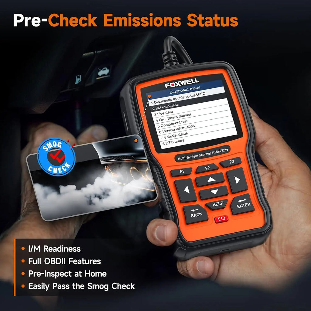 FOXWELL NT510 Elite OBD2 Scanner All System Scan Code Reader Active Test ECU Coding OBD OBD2 Car Diagnostic Tool Free Update Car Mobile World