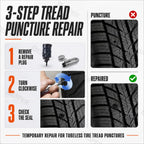85PCS Tubeless Tire Puncture Repair Kit Rubber Screw Nails with Installation Tool for Car Motorcycle ATV Bike Emergency Use