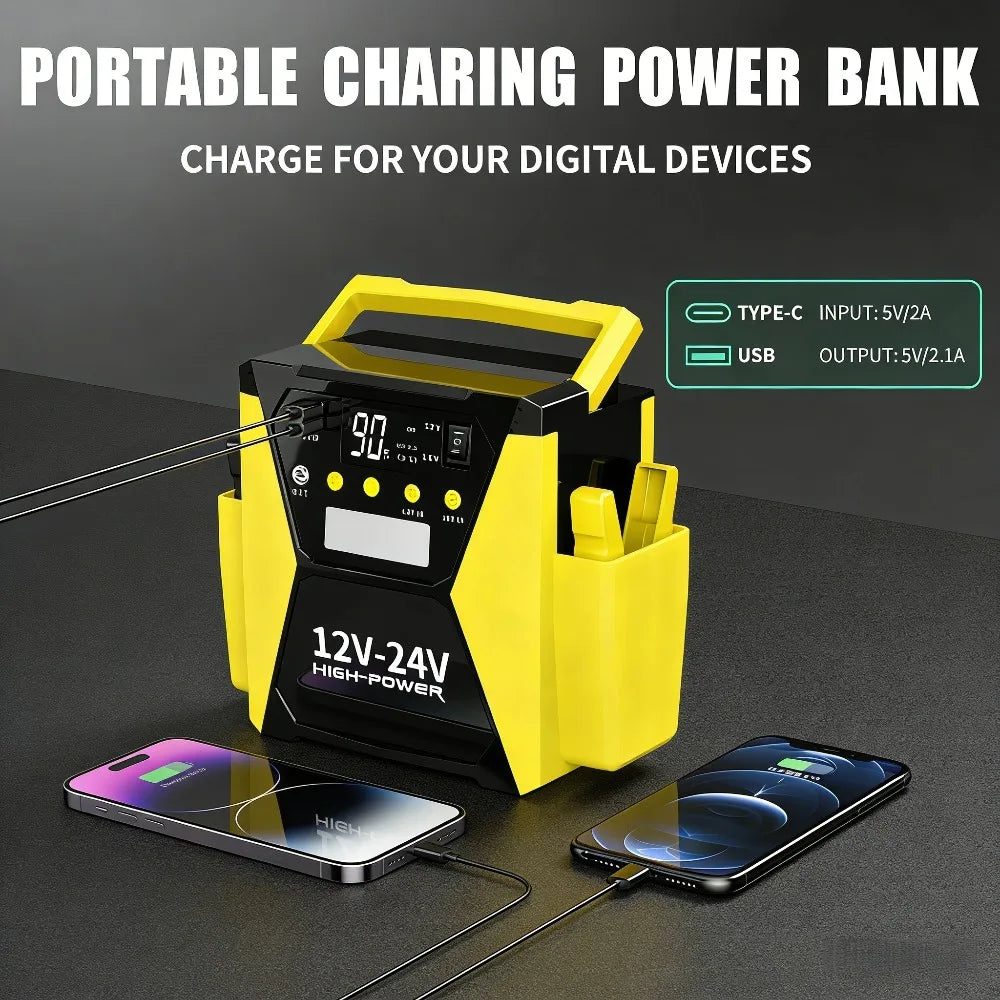 70000mAh 8000A Peak 12V/24V Heavy Duty Car Jump Starter for TrucksPower Station Auto Starter  Booster For Car Motorcycle Truck
