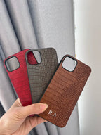 Customized Initials Name Letter Crocodile Pattern Leather Phone Case for Samsung Galaxy S25 S24 S23 S22 S21 Ultra Plus S20 FE