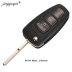 jignyuqin 10pcs Flip Remote Key Case Shell 2/3 Button for Ford Ranger Focus Fiesta Mondeo HU101/FO21 Key Blade Key Case CM World