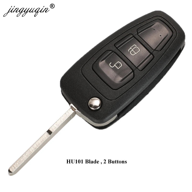 jignyuqin 10pcs Flip Remote Key Case Shell 2/3 Button for Ford Ranger Focus Fiesta Mondeo HU101/FO21 Key Blade Key Case CM World
