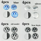 Car Sticker 4pcs Black silver 56mm/60mm/65mm Car Wheel Center Hub Caps Sticker Badge Accessories For VW Volkswagen R GTI G