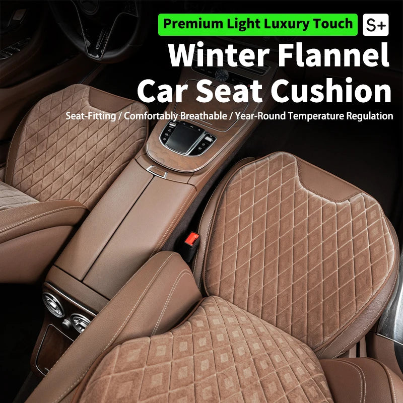 2Pcs Universal Fit Car Seat Mats Flannel Coverage Back Seat Supports Pad Protector Covers Non-Slip Cushion Interior Accessories CM World