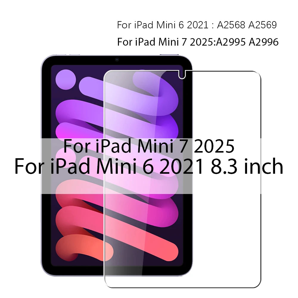 Tempered Glass For iPad 10th 9th Generation A16 Pro 12.9 11 13 2025 Screen Protector For ipad Air 4 5 Mini 6 7 7th 8th 10.2 Film Car Mobile World