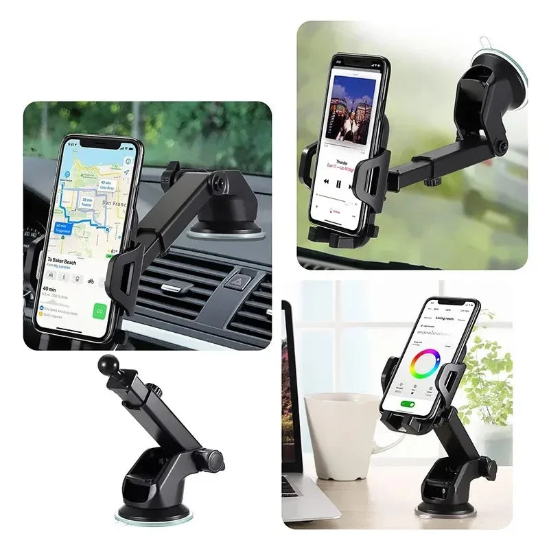 Car Phone Holder 360° Windshield Mobile Cell Support Smartphone Universal Mount Stand For iPhone 12 11 7 8 Samsung Huawei CM World