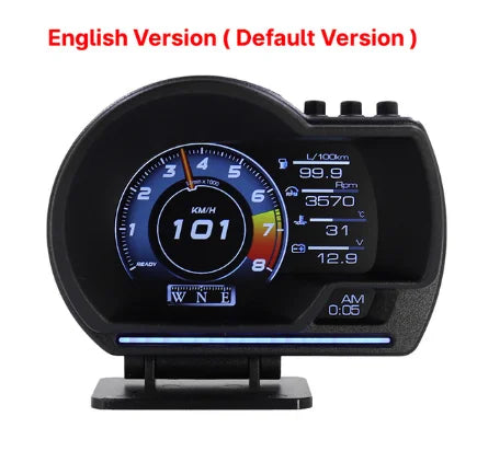 Newest A501 Car Head Up Display OBD2 Smart Car HUD Turbo Gauge Digital Odometer Security Alarm Water&Oil temp RPM Auto Meter CM World