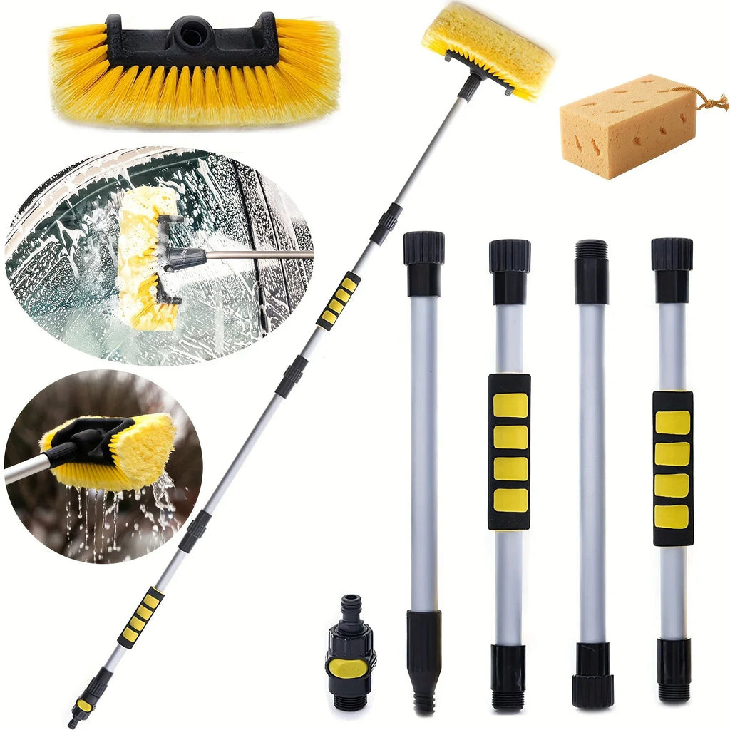 Adjustable Car Wash Brush, on/Off Flow Control Sponge Head, Durable Pp Material Car Wash Brush, with Long Handle Car Wash Brush CM World
