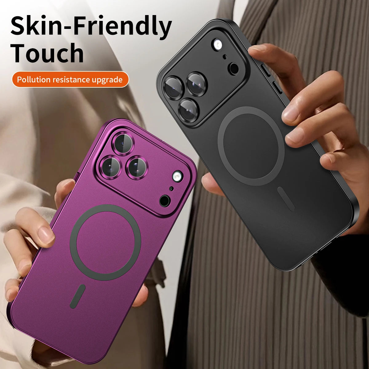 Buckle Type Metal Phone Case For Iphone 13 14 15 16 17 18 Pro Max Aluminum Frame Magnetic Phone Cover For Magsafe PC Back Panel