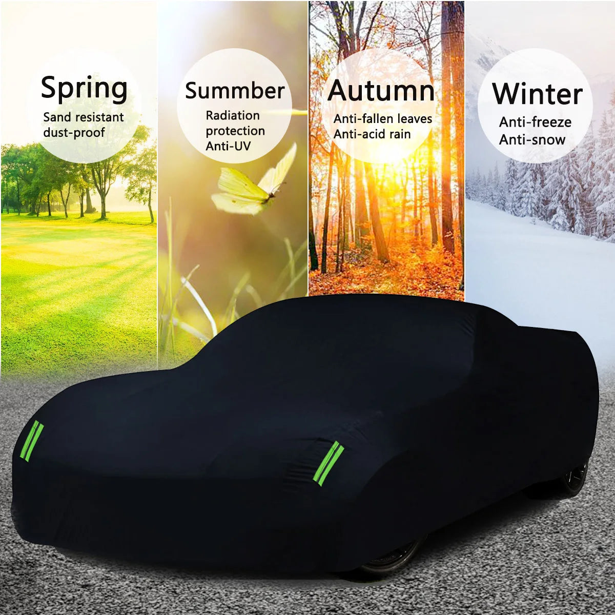 Black 210T Car Cover For Pontiac Firebird Car Tent Exterior Covers Outdoor Winter Snow Sun Rain Resistant Frost Protection CM World