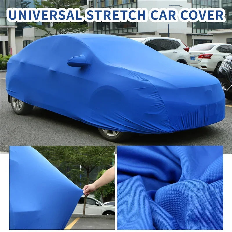 Universal Car Cover Customize Stretch Cloth Cover Beauty Styling Sunproof Dustproof Resistant Protection for BMW Benz Audi Mazda Car Mobile World