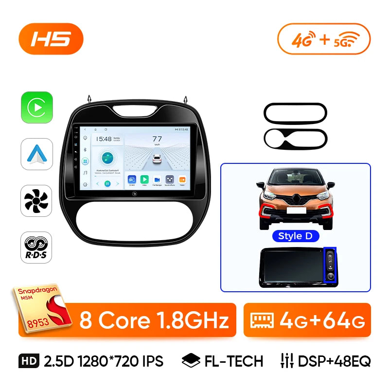Ainavi Android 13 Car Radio For Renault Captur CLIO Samsung QM3 2014 - 2020 Kaptur Car Multimedia Wireless Carplay Android Auto CM World