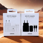 Original Samsung Charger 45W Super Fast Charge EU CERTIFIED Adapter For Galaxy Z Fold 5 4 3 Flip 5 4 3 S23 S24 Ultra S20 S22 S21 Car Mobile World