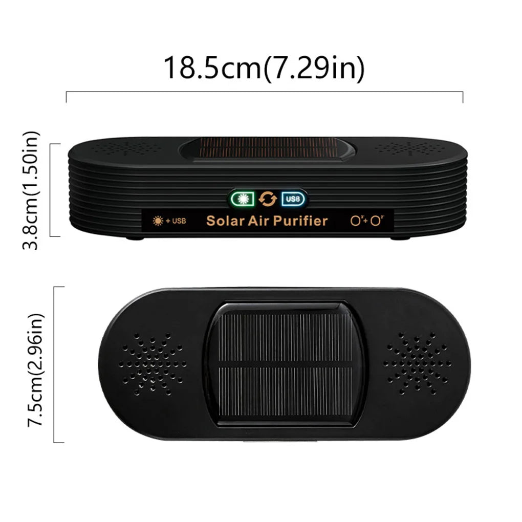 Solar USB Car Air Purifier Car Air Purifier Negative Oxygen Ions Fresher Portable For Car CM World