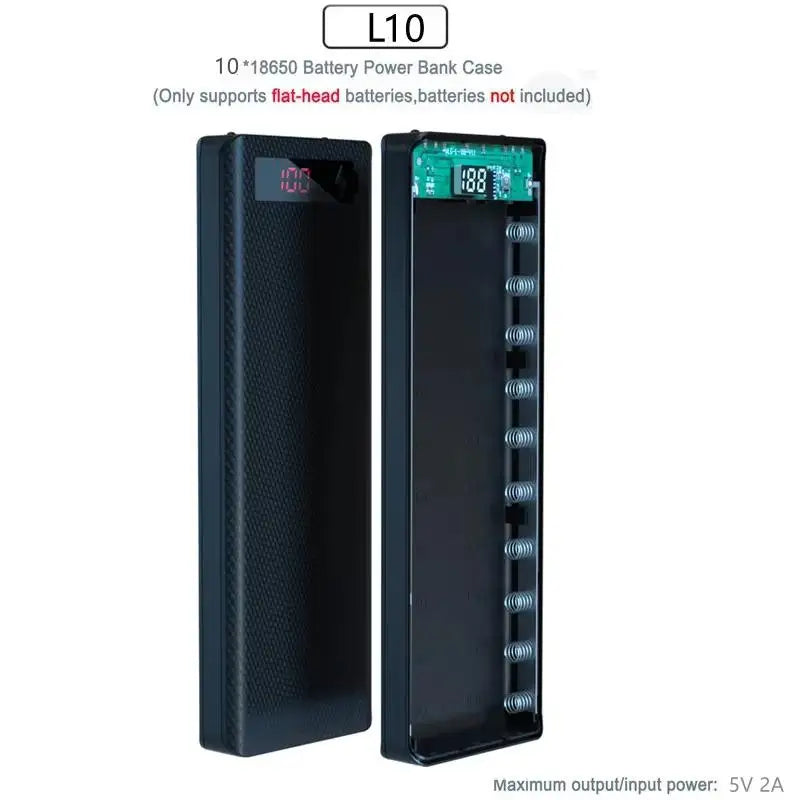 Portable 8 Slot 18650 Battery Power Bank Case DIY Digital Display 5V 21A Fast Charging Box For Outdoor Emergency Use