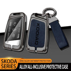 Zinc Alloy Car Remote Control Key Case Cover Holder Shell Fob for Skoda Kodiaq Protection Key Chain Buckle Keyless Accessories CM World