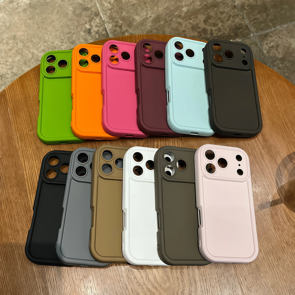 Thickened Shockproof Case For iPhone 17 16 15 14 13 12 11 Pro Max Pure Colour Cover For iPhone 17 Air 14 15 16 Plus Luxury Shell