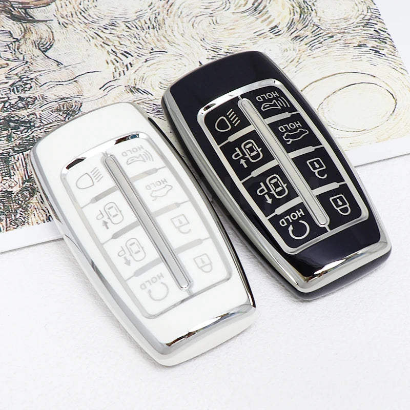 Auto For Hyundai Genesis GV70 GV80 GV90 2020 2021 2022 8 Button TPU Car Key Case Cover Holder Key Shell Keychain Accessories
