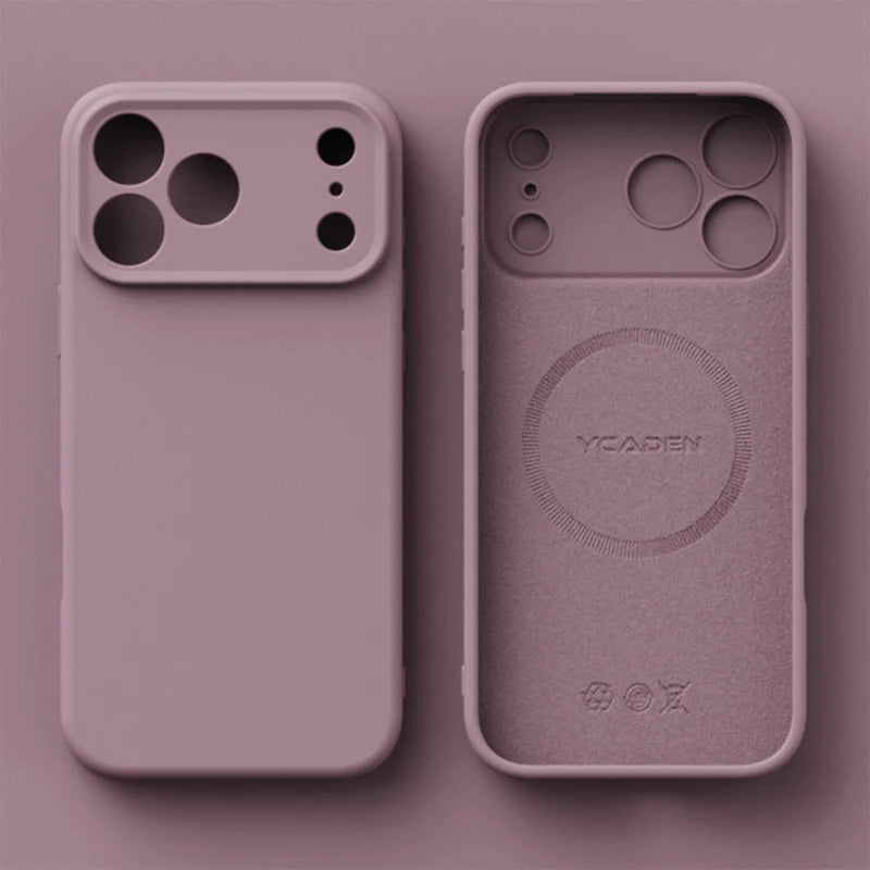 Original Liquid Silicone Magnetic Phone Case For iPhone 17 16 15 14 13 12 Pro Max Plus 17 Air For Magsafe Wireless Charge Cover Car Mobile World