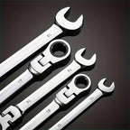 6Pcs/set Flexible Ratchet Combination Wrench Kit Metric Flex Head Gear Ring Spanner Car Repair Tools