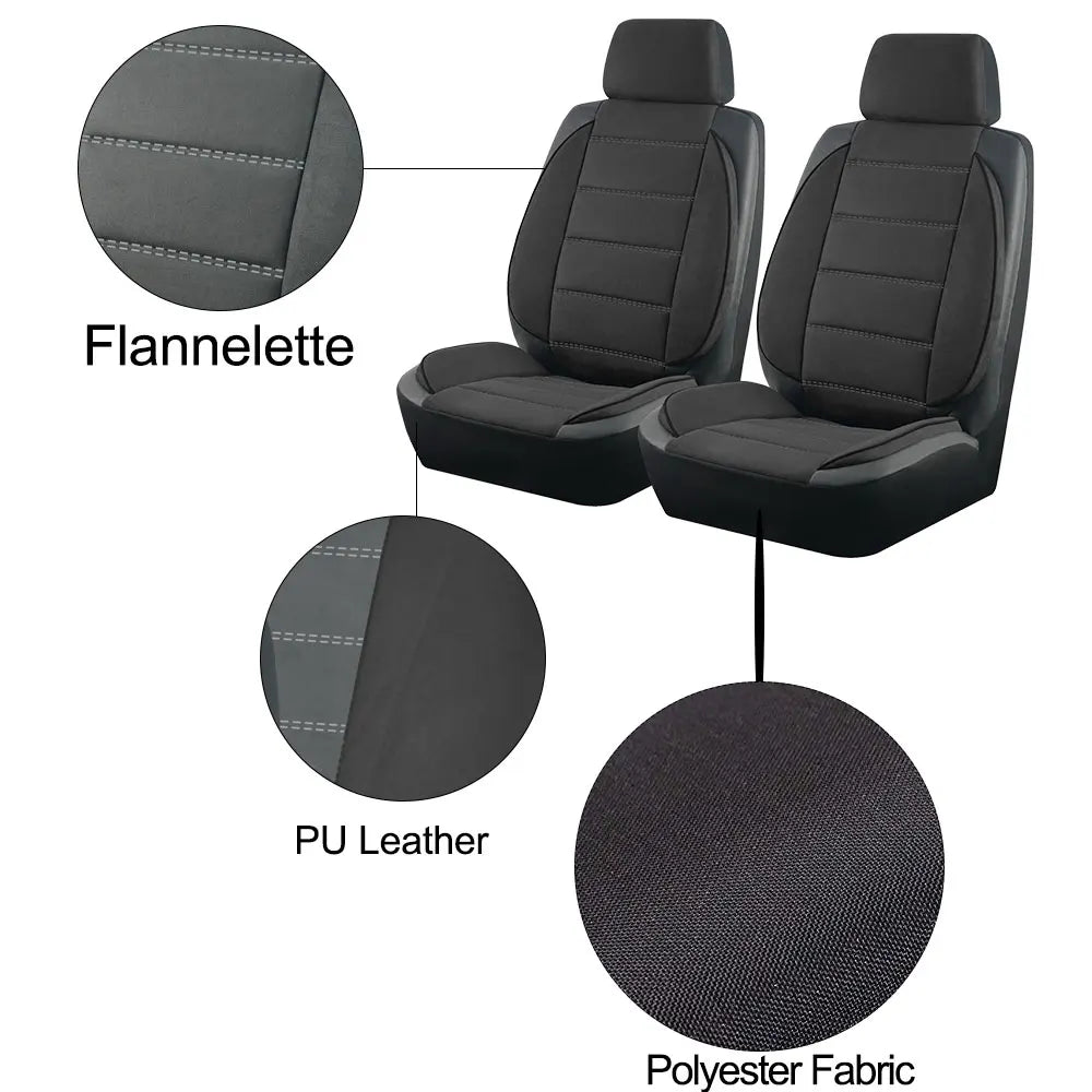 AUTO PLUS Universal Car Seat Covers Side Stereo Modeling Leather Fluff Car Seat Covers Fit For Most Car Accessories Interior