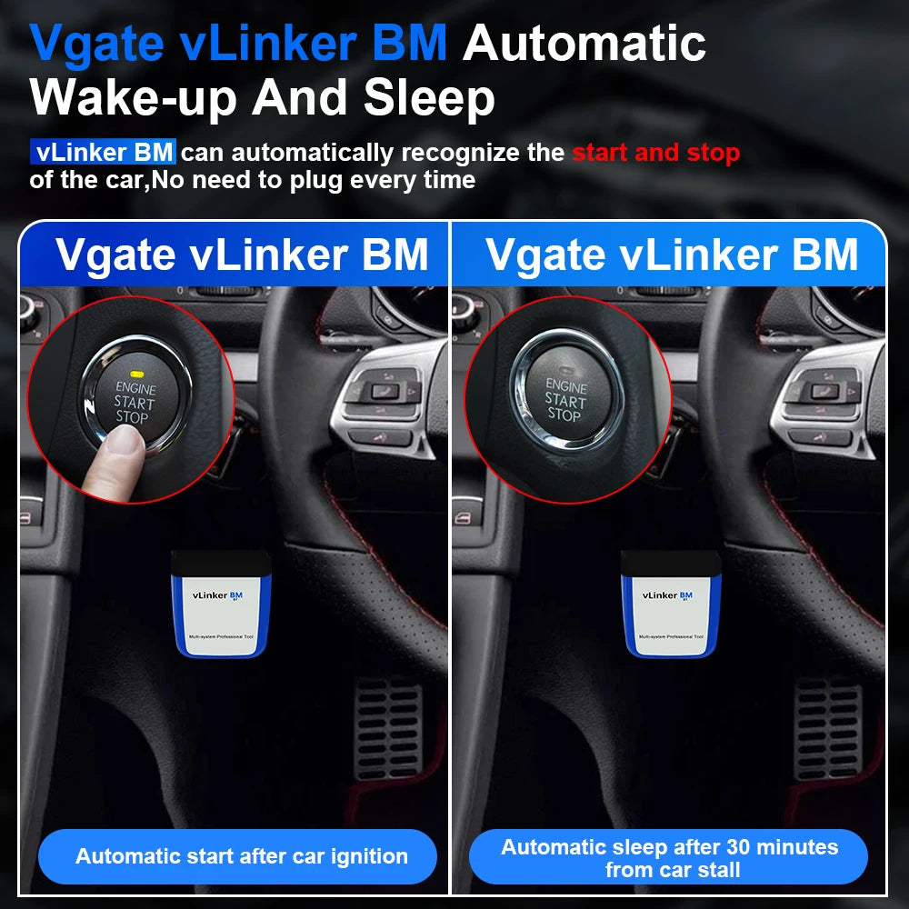 Vgate vLinker BM ELM327 For BMW Scanner Wifi Bluetooth 4.0 OBD2 OBD 2 Car Diagnostic Auto Scan Tool Bimmercode ELM 327 V1.5 V1 5 Car Mobile World
