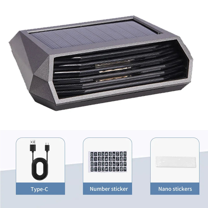 Solar Powered Car Mounted Air Purifier For Car Use Odor Removal Parking License Plate Ozone Generator For Disinfection Car Mobile World