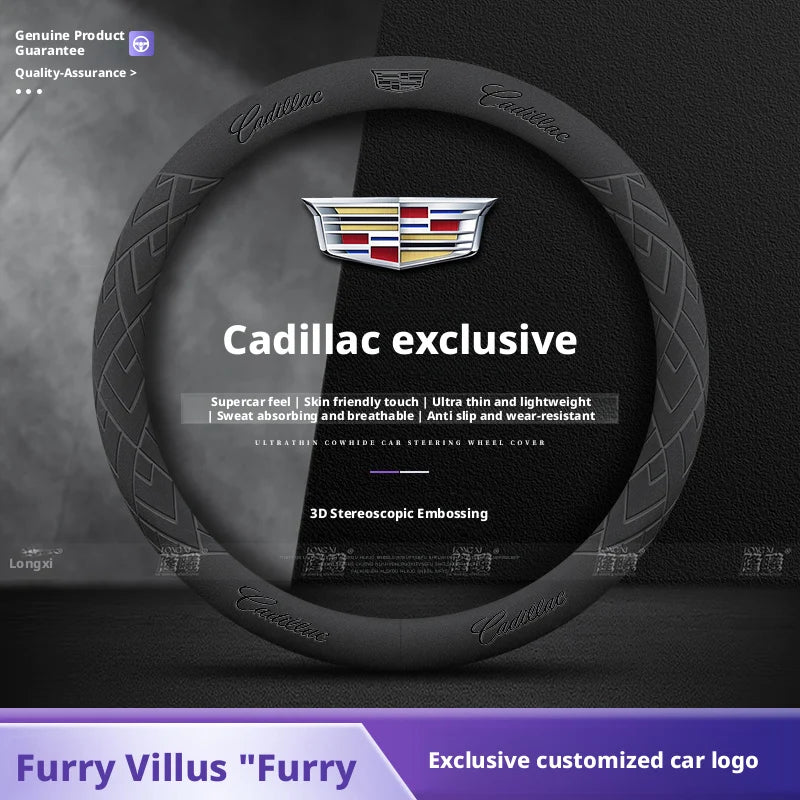 Applicable to Cadillac steering wheel covers: CT5, ATSL, XT4, XT5, XT6, CT6, CT4, XTS, faux leather steering wheel grips CM World