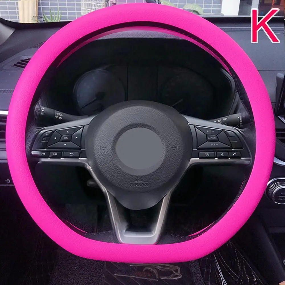 19 Color Car Silicone Steering Wheel Cover For Summer Fashion Sweat Absorbent Non-slip Handle Cover General DIY Parts CM World