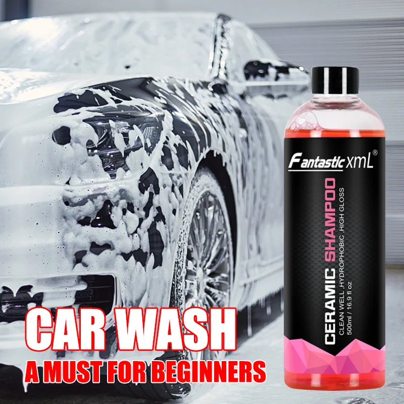 Concentrate Car Wash Shampoo with Wax High Gloss Ceramic Soap  Superior Surface Cleanser Automotive Washing Shampoo 500ml CM World