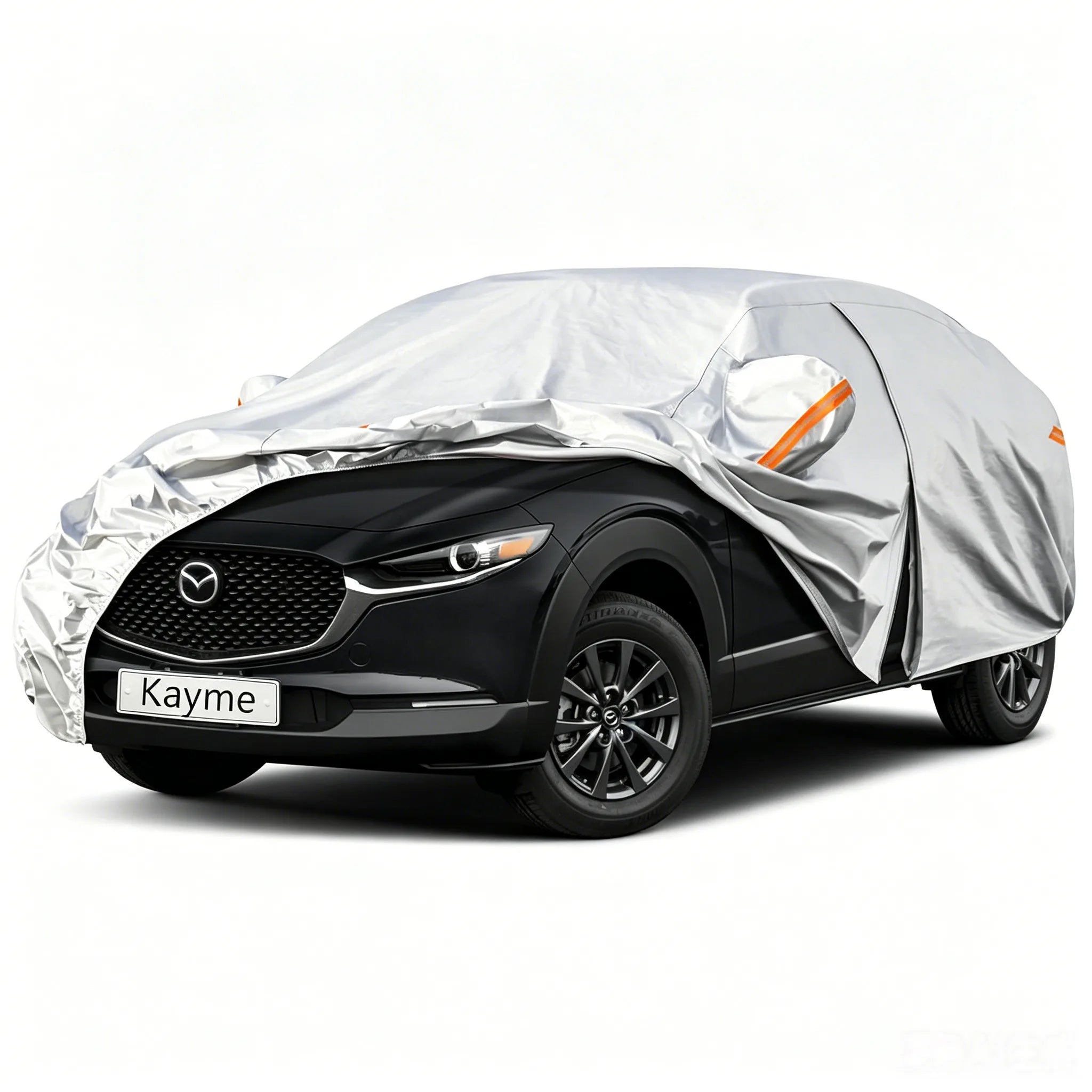 Kayme Car cover 6 Layer Heavy Duty Indoor Outdoor Waterproof Dustproof UV-protective Cover Fit for 181 x 72 x 67 inches Car Mobile World