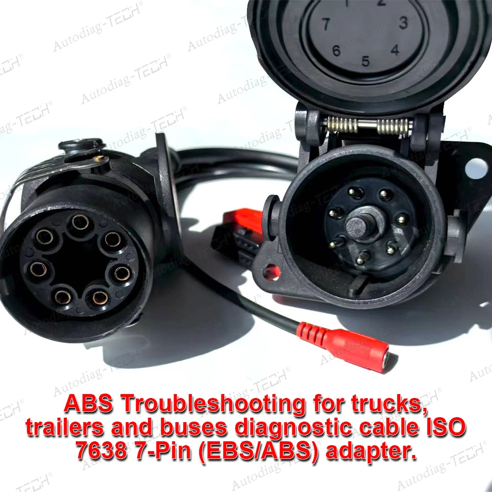 EBS ISO 7638 Trailer ABS OBD Diagnostic Adapter for Bosch/Wabco Truck OBD2 Diagnostic Cable for Autel/Autocom/LUANCH Scanner CM World