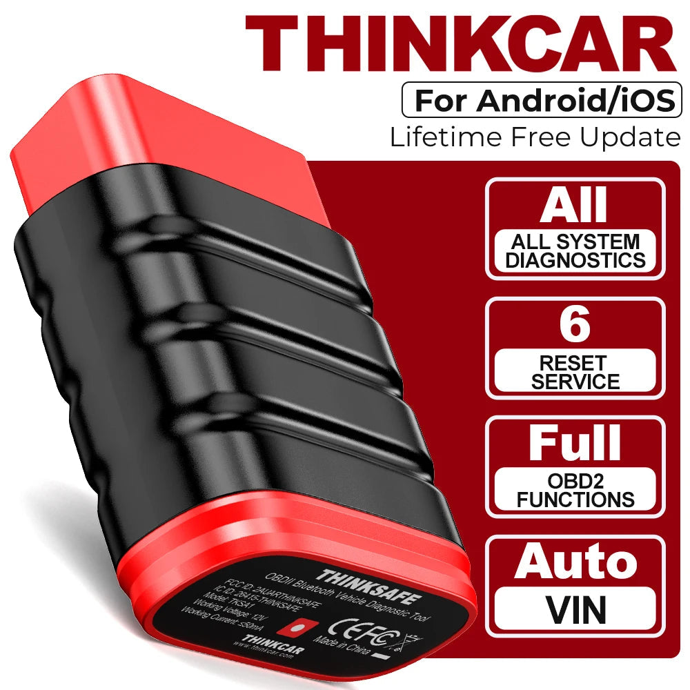 6 Reset Thinkcar Thinksafe OBD2 Bluetooth Scanner Bi-Directionl Code Reader ABS Oil SAS All System OBD 2 Car Diagnostic Tool Car Mobile World