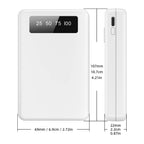 Mini Slim 10000mAh Portable Power Bank, Built-in LED Digital Display, 1 USB-A Port & 3 Integrated Cables, Small Lightweight Design, Multi-Device Simultaneous Charging for Travel, Camping and Emergency, Compatible with Android
