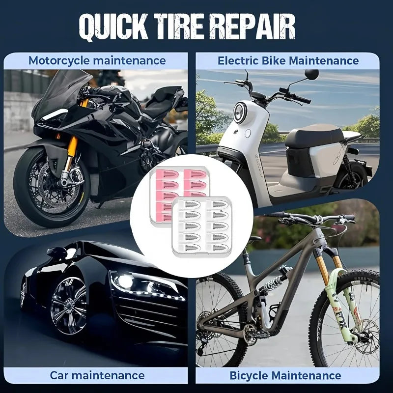 Car Tire Repair Rubber Screws Kit Universal Repair Nails Screw with Screwdriver for Car Motorcycle Tubeless Tyre Puncture Tool
