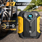Carsun 150Psi 12V Inflator: Digital Display, Led Light, Smart Tire Pressure, 3m Cord—For Cars, Bikes, Balls CM World