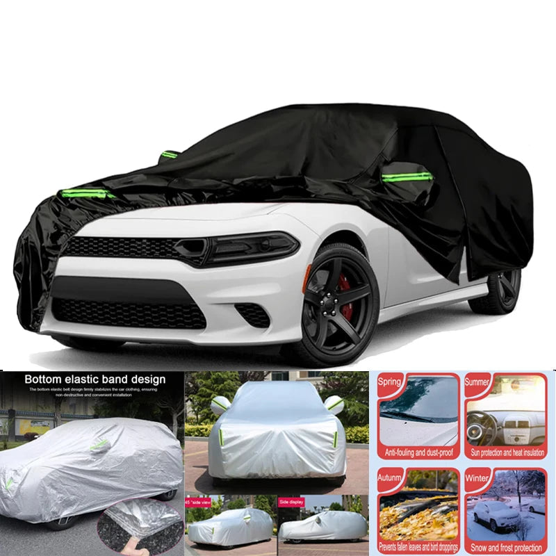 Waterproof Car Covers Custom for 2006-2023 Dodge Charger W/Zipper Door Windproof Dustproof and UV Proof All Weather Protection Car Mobile World