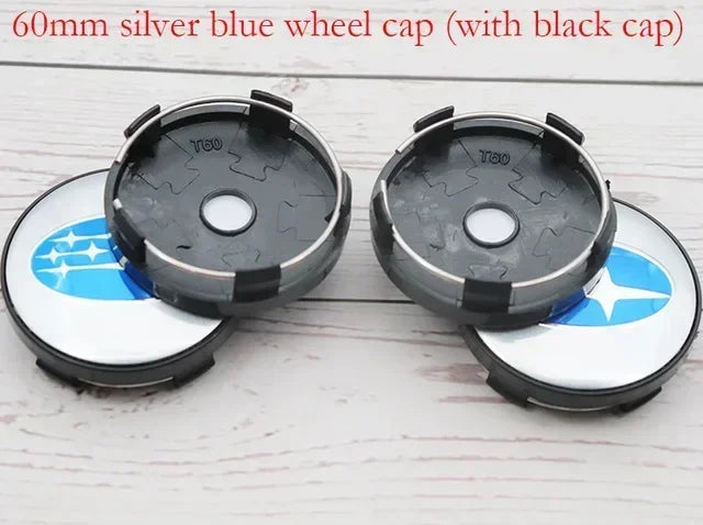 4pcs 60mm Car Wheel Center Caps for Subaru WRX BRZ DRL XV STI Outback Forester Impreza Tribeca Auto Wheel Hub Cover Decoration CM World