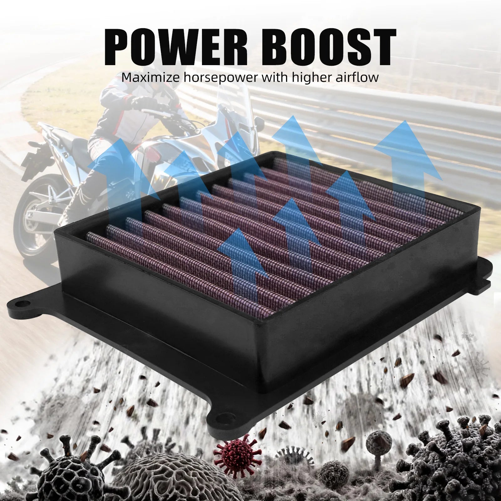 NICECNC For Honda CRF1100L Africa Twin 2020-2025 High Flow Air Filter Africa Twin CRF1100L Africa Twin 2024 2023 2022 2021 2020 CM World