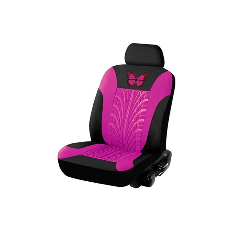 Car Seat Cover Full Set, Universal Butterfly Pattern Embroidery Auto Seat Cover Set CM World